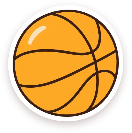 A hand-drawn basketball