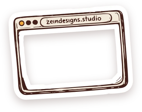 A browser window with the address zeindesigns.studio