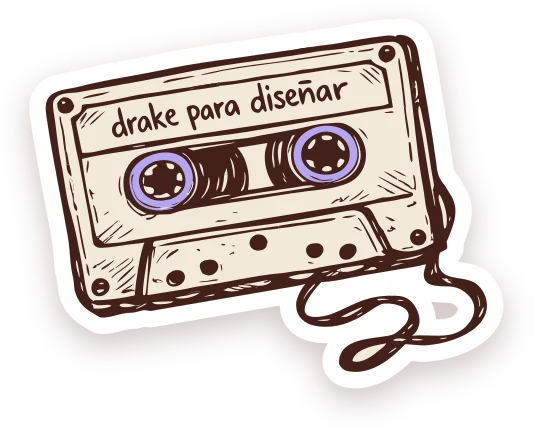 A cassette tape labelled drake para diseñar