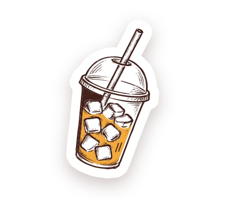 An iced coffee in a takeaway cup