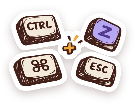 Keyboard keycaps: CTRL, Z, command and ESC