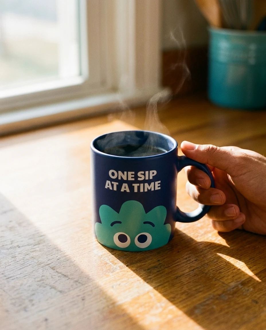 The Bari mug in the morning: ONE SIP AT A TIME