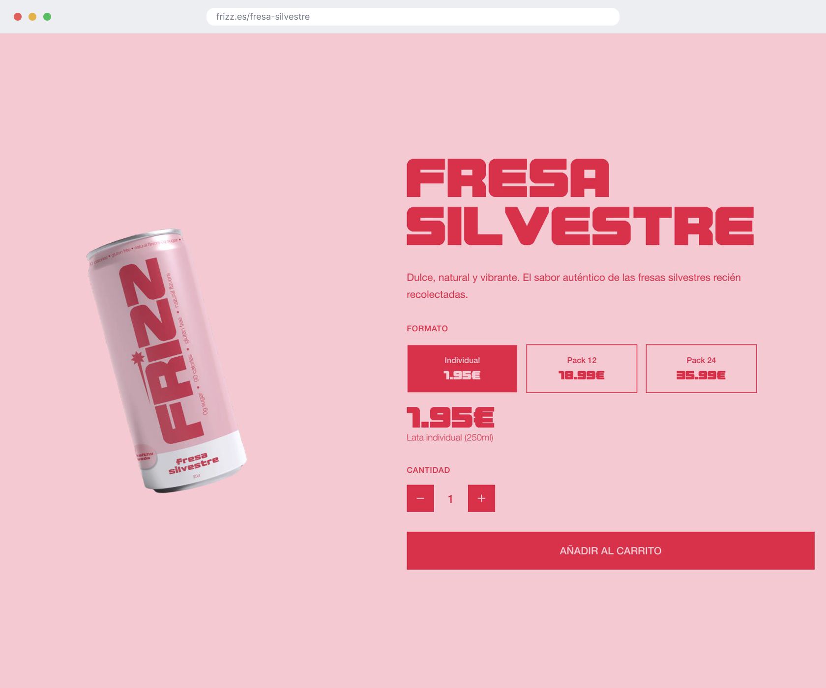The buy moment: the fresa silvestre product page, price cards and añadir al carrito