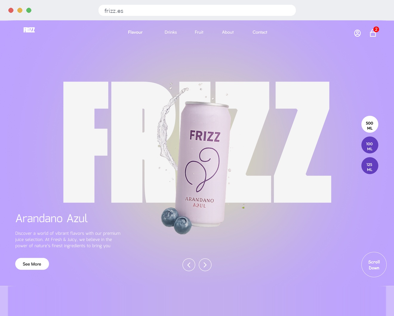 Cut: the first hero, a lavender gradient and one floating can