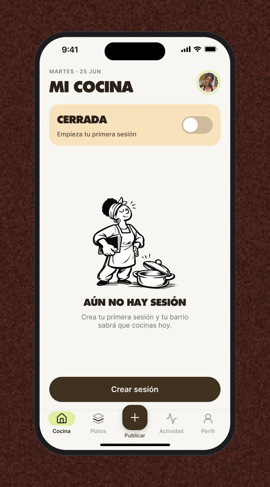 Cocina cerrada: the kitchen still closed, drawn